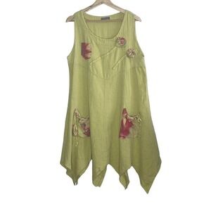 ETIENNE MARCEL LINEN HANDKERCHIEF MIDI DRESS‎ SIZE 46